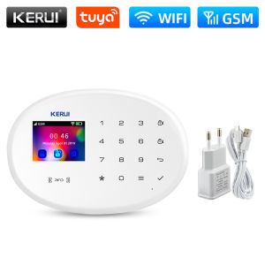 KERUI Home Security Protection WIFI GSM Alarm System Kit Works with Tuya Support Alexa with Door Opening Sensor Motion Detector