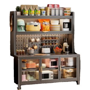Kitchen Multi-layer Storage Rack Stand Microwave Oven Pot Appliance Storage Cabinet Carbon Steel Moisture-proof Waterproof