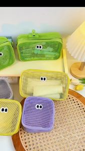 T888 กระเป๋าใส่ของ ใส่เครื่องสําอาง ผ้าตาข่าย แบบใส จุของได้เยอะ แบบพกพา