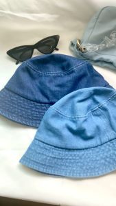 หมวกยีนส์ ผ้ายีนส์ เนื้อนุ่ม ใส่ได้ สบาย ใส่ได้ ให้ชายและให้ฉีดฟิลเลอร์ หมวกบักเก็ต