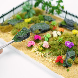 3pcs Irregular Moss Rocks Micro Landscape Stone Block Model Simulation Rockery Materials DIY Sand Table Layout Diorama Accessory