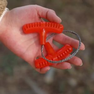 Gergaji Tali Kawat Rantai Besi Tarik Gesek Alat Pemotong Kayu Manual Portable Mini Wire Saw Survival Tools Outdoor