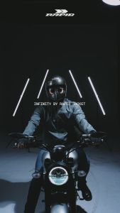 RAPID INFINITY jaket motor harian pria premium dengan bahan twill anti angin & air berkarakter tebal dilengkapi dengan saku khusus hp dan reflektif