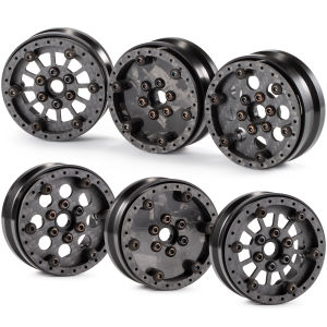 Ultralight Carbon / Aluminum 1.9 Beadlock Wheels Adjustable Offset for 1/10 RC Crawler VS4-10 H10 OPTIC SCX10 Capra TRX4