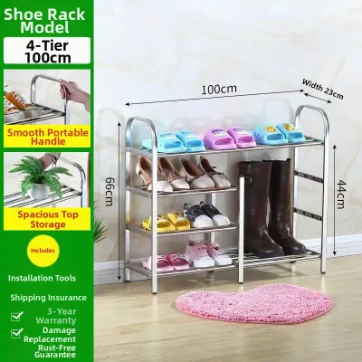 BEAUTISKY | Home Use Stainless Steel and Aluminum Multi-level Thickened Shoe Cabinet