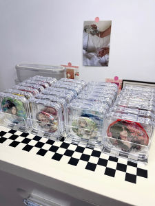 Bajie Storage Box Transparent Dustproof Single Protection Shell Grain Display Stand Anime Surroundings Flow Hemp Badge Showcase