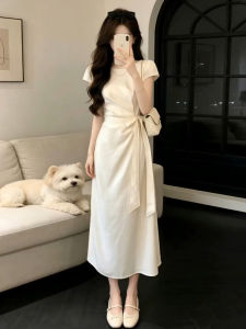 PEIZIXUAN | Elegant Short Sleeve Summer New Arrival White Dress