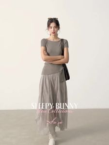 Slim Fit Elegant Strap Design Short Sleeve Sweater