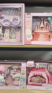 Rabbit Doll Families with Toys Accessories Miniature House Decoration Pretend Play Set Mainan Budak Perempuan 3347