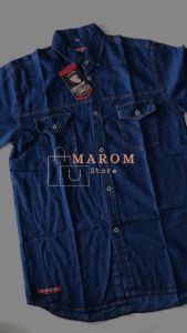 Kemeja Dziker Jeans Pendek Pria: Pilihan Hem Jeans Pendek Size Sampai Jumbo L sampai XXXL