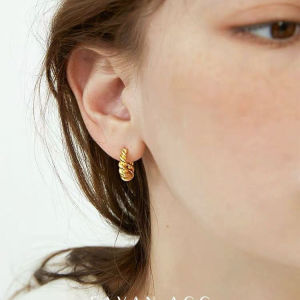 [Gnker] Minimalist Thick Twisted Metal Hoop Earrings For Women Designer Chunky Exaggerated French Daily Hoops Statement Jewelry