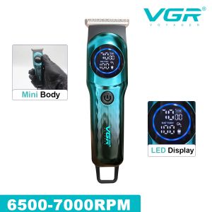 VGR | Professional Trimmer for Men 7000RPM T-Blade 2 Gears LED Display Mini Body Trimmer Finishing Machine Barber Machines VGR V-966