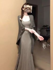 Fashionable Light Maturity Sister Outfit Set Summer 2026 Two-Piece Dress with Shoulder Strap And Gown Elegant Casual Wear
