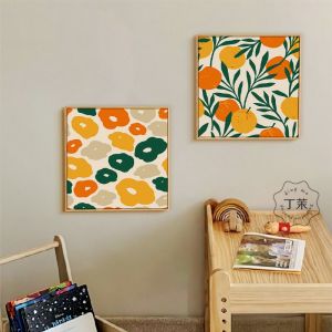 Healing Decorative Artwork Japanese Fruit Style Living Room Bedroom TV Cabinet Chest of Drawers Display Painting Modern Simplicity