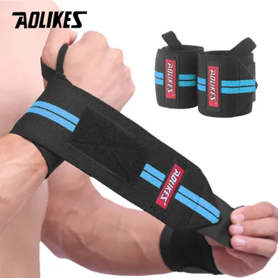 AOLIKES | AOLIKES 1 Pair Wristband Wrist Support Weight Lifting Gym Training Wrist Support Brace Straps Wraps Crossfit Powerlifting