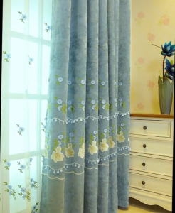AnneyOneDecor Luxury Chenille Blackout Curtains for Bedroom Soft Thick Fabric with Elegant Embroidery Thermal Insulation Window Draperies