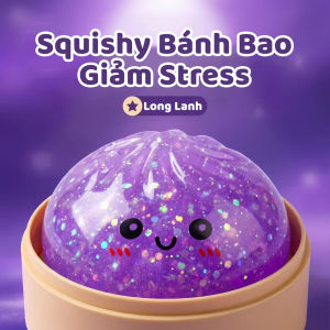 Đồ Chơi Squishy Bánh Bao Giảm Stress Kim Tuyến Lấp Lánh Dễ Thương - Đồ Chơi Silicon Bóp Dẻo Đàn Hồi