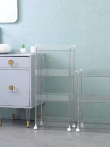 ชั้นวางอเนกประสงค์ วางของในห้องน้ำ 🛒 มีล้อเคลื่อนที่ได้สดวก shelf รถเข็นเก็บของ ประหยัดพื้นที่