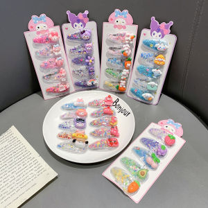 5pcs/set Cartoon Sequin Hair Clip for Kids Korean Fashion BB Clip Cute Girl Side Clip