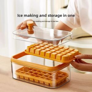 MONLEYTA | Japanese Food Grade Ice Cube Mold Pressed Ice Tray For Home Fridge Self Made Ice Block Storage Box Ice Making Essential