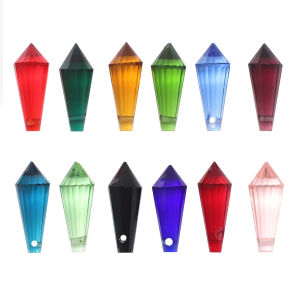 8x20mm 20pcs Long Cone Pendant Waterdrop Austrian Crystal Glass Loose Beads for Jewelry Clothing Accessories