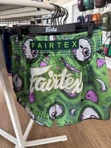 Limited Edition Fairtex Soul Reaper Green Retro Satin Muay Thai Fight Shorts