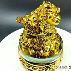 CÓC THIỀM THỪ CÕNG BẮP CẢI ĐẾ THỦY TINH XOAY CAO 14CM