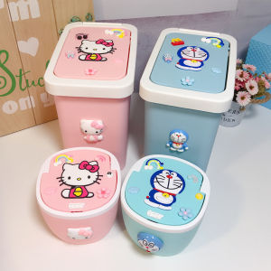 Creative Cartoon Trash Can for Home Use Cute Girl Bedroom Nordic Ins Luxury Living Room Large And Small Press Cover