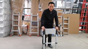 Aluminium Tangga Teleskopik Lipat Single Ladder 5M/5.4M/6.2M - Lebih Fleksibel dan Mudah Disimpan