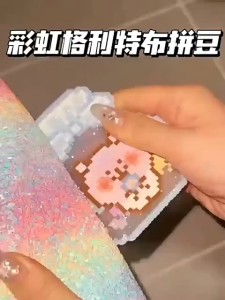 【Ready Stock+COD】 DIY Handmade DIY Fabric Ironing Cloth Rainbow Glitter Non Stick Baking Cloth Heat-resistant Sequin Cloth Handmade Beads Toy