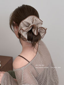 ริบบิ้นโบว์หัวขนาดใหญ่ลายทาง ยางรัดผมสำหรับผู้หญิง สไตล์เกาหลี ยางรัดผมแบบลำลอง เหมาะสำหรับทุกฤดูกาล