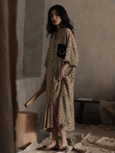 Miiow | MiiOW Cat Woman Summer Ice Silk Short Sleeve Open Cardigan Dress Home Clothes Womens Fashion Sleepwear Comfortable Leisure Suit