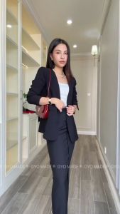 Áo Blazer nữ tay dài GYOMADE® dáng suông thanh lịch | GA042