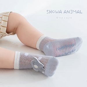 3 pairs Baby/Children Anti -slip Mesh Hollow Cartoon Socks S/M/L (0m-3y)