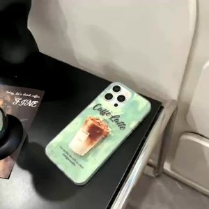 ผู้ถือรูปแบบกาแฟสีเขียวกรณียากสำหรับ iPhone 11 11PROMAX 12 12pro 12PROMAX 15 15pro 15PROMAX ปลอก13 13pro 13PROMAX 14 14pro 14PROMAX 14พลัส15บวกสำหรับ iphone13กรณี