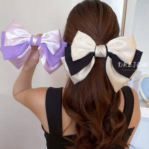 DREJEW Oversized bowknot multi-layered hair clip temperament light luxury back of the head disc hair spring clip hair accessories
