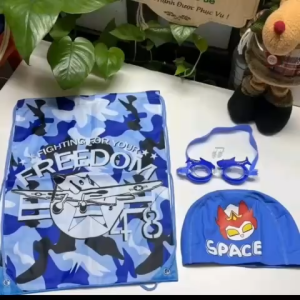 Combo kính bơi trẻ em mũ bơi xinh xắn túi bơi đi biển cho bé - nhân vật dễ thương Melody Cina Siêu nhân...