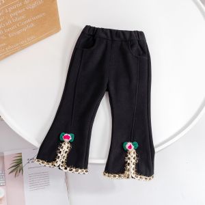 Slit Design Bell-Bottom Trousers for Girls Easy to Match