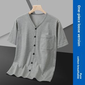 TIANJIANG | Summer Loose Cotton Short Sleeve T-shirt for Elderly Men