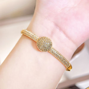 SEQUITO Noble Women Wrist Jewelry Micro Pave Shiny White Green Zirconia Bridesmaid Engagement Thin Bangle B347