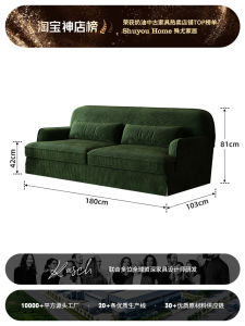 American Retro Corduroy Sofa Three-Seater Straight Row Living Room Small Model Mid-Century Folk Coffee Shop Household Furniture