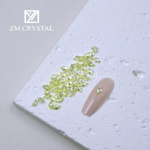 Diamond Nail Drill Flat Bottom Transparent Diamond Rhombus Shaped Mini Small Size Adhesive Drill for Nail Decoration