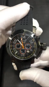 Max Grand Prix GP Racer Chronograph Black Dial/Orange Highlights Silicone Strap Mens Watch 47mm 5-MAX534