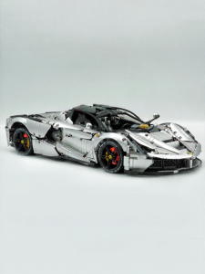 CaDA | Customized LaFerrari Silver Metal Coating Model Race Car Assembly Kit