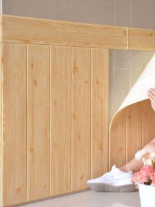3D Self-Adhesive Wallpaper Wooden Grain Design For Bedroom Waterproof