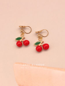 ต่างหูแบบคลิปแบบไม่เจ็บ ไม่ต้องเจาะรู ลายผลไม้ สไตล์หวาน ทำมือ ต่างหูรูปสีสันสดใส สำหรับผู้หญิง เครื่องประดับแฟชั่น
