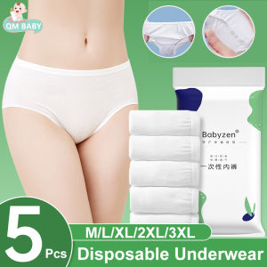 5PCS Cotton Disposable Panties Pregnant Plus Size Underwear Travel Panties
