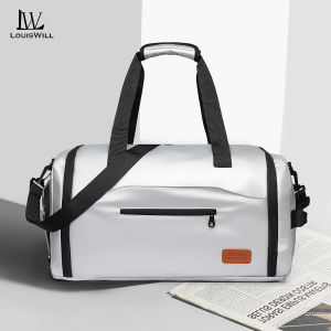 LouisWill กระเป๋าสะพายไหล่กระเป๋าเดินทางแฟชั่นสำหรับผู้ชายกระเป๋ารองเท้ากระเป๋าเดินทางกลางแจ้งกระเป๋าสะพายยิมผู้ชายแฟชั่นแห้งเปียกแยกต่างหากพกพาได้