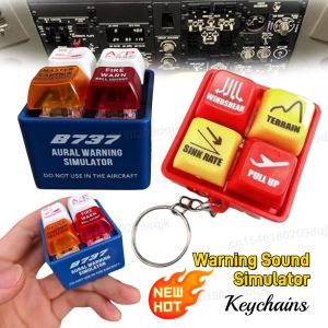 Warning Sound Simulator Keychain with LED Light Airplane Alert Keychain Emergencies Pilot Ornament for Aviation Fans Handbag