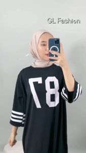 LONG TUNIK DRESS 87 OVERSIZED FIT S TO JUMBO WANITA GL FASHION